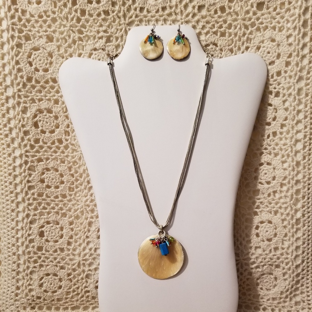 Chico's Enameled Necklace and Earring Set